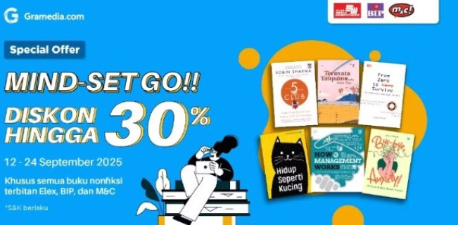 3 Promo Gramedia Senin, 15 September 2025: Diskon hingga 30%